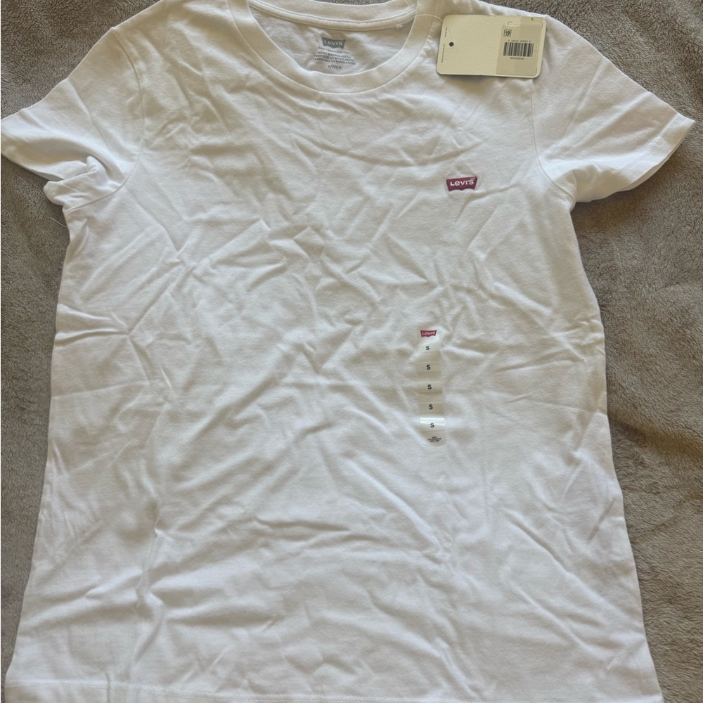 Levi's White Tee with Red Logo